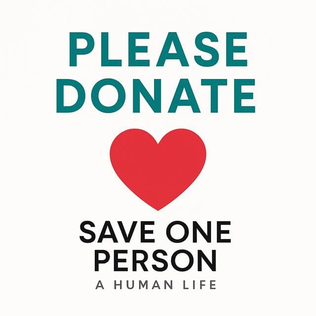 Tax-deductible donation to save a life.